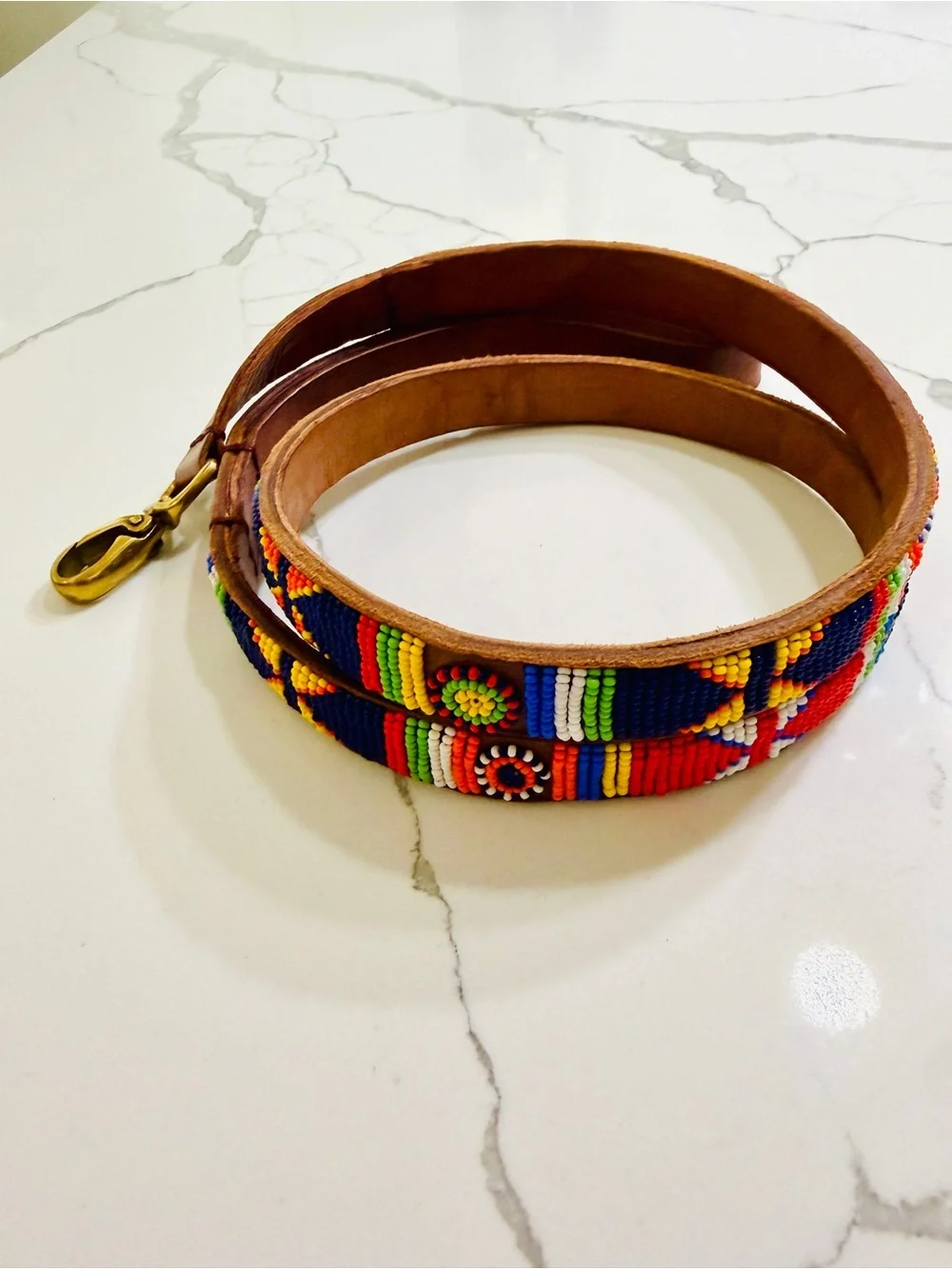 MiniRosa Beaded Leash made in Kenya — Multicolor
